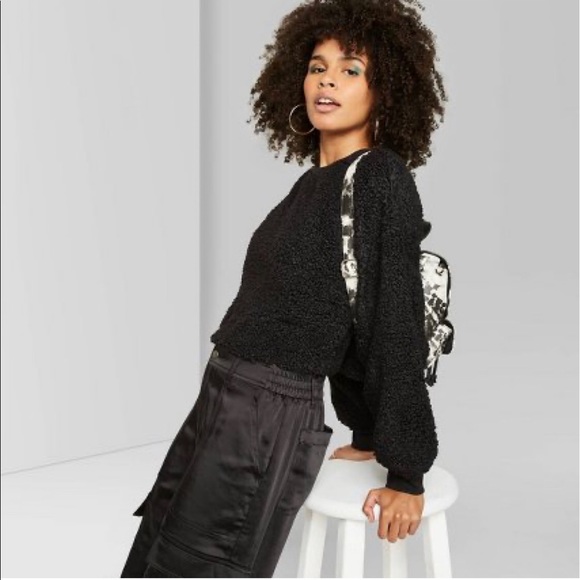 Wild Fable | NEW Sherpa crewneck sweatshirt Sz Lg - Picture 2 of 7